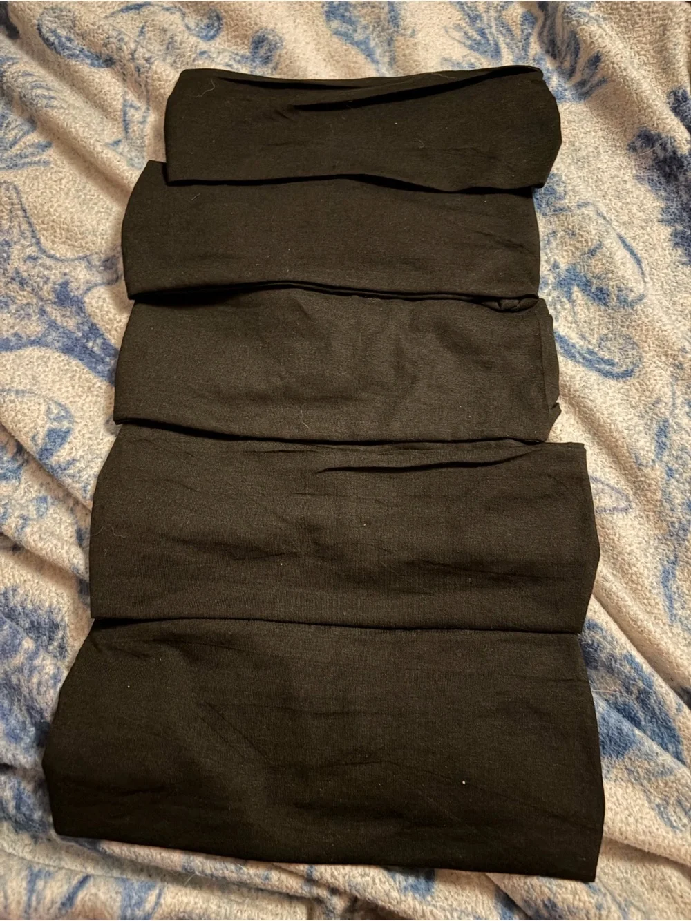 Pack of 5 black headbands